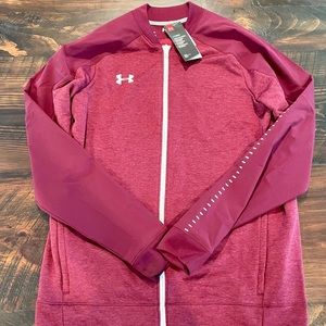 Under Armour men’s maroon medium full zip jacket with cold gear tech. NWT